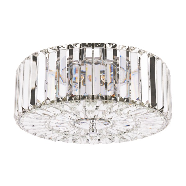 (image for) Laura Ashley Fernhurst 3 Light Flush Crystal & Polished Chrome